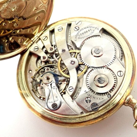 Vintage Howard 14k Yellow Gold 46mm 17j Pocket Watch c. 1920's - Picture 5 of 8